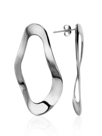 Abstract Design Silver Earrings The Liquid, image 
