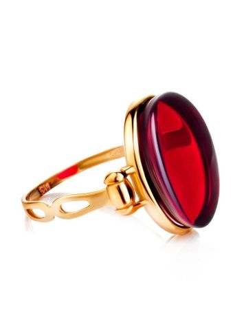 Red Amber Ring In Gold The Sangria, Ring Size: 7 / 17.5, image , picture 3