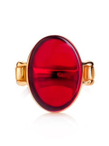 Red Amber Ring In Gold The Sangria, Ring Size: 7 / 17.5, image , picture 4