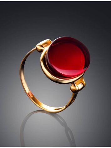 Red Amber Ring In Gold The Sangria, Ring Size: 7 / 17.5, image , picture 2