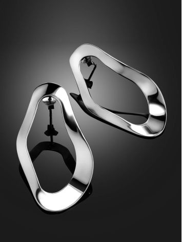 Abstract Design Silver Earrings The Liquid, image , picture 2
