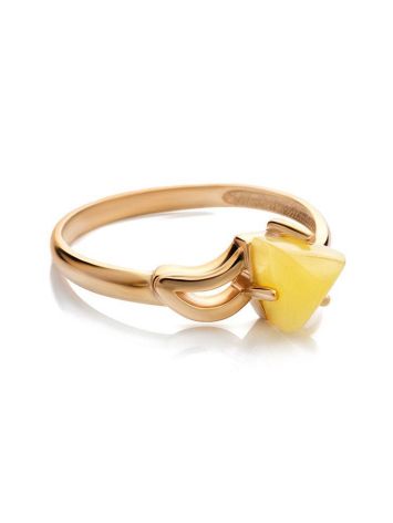 Refined Golden Ring With Honey Amber, Ring Size: 8 / 18, image , picture 4
