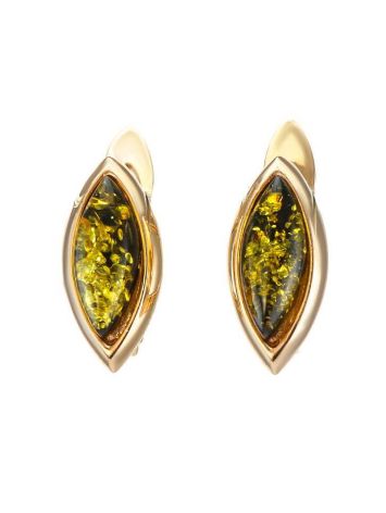 Adorable Golden Earrings With Natural Amber The Andromeda, image 
