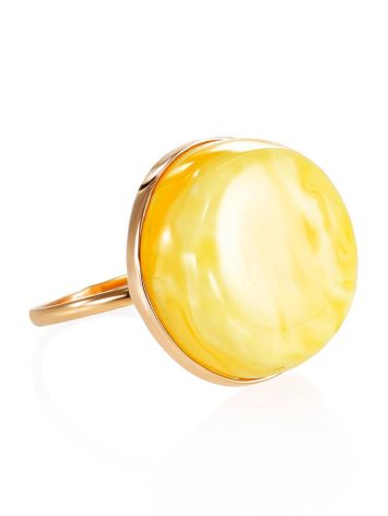 Natural Cloudy Amber Gold Ring, Ring Size: 7 / 17.5, image 