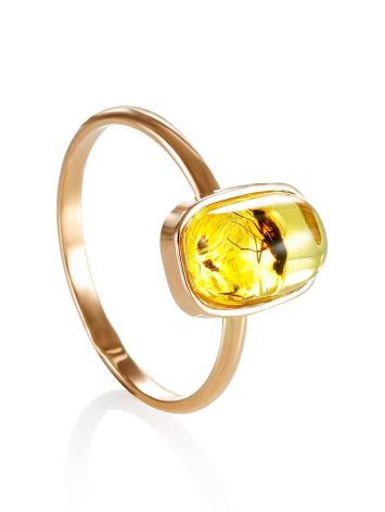 Laconic Amber Ring With Inclusions The Clio, Ring Size: 8 / 18, image 
