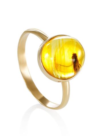 Baltic Amber Ring With Fly Inclusion The Clio, Ring Size: 6 / 16.5, image 