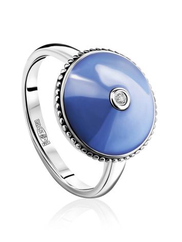 Blue Enamel Diamond Ring The Heritage, Ring Size: 8 / 18, image 