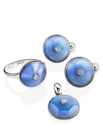 Romantic Blue Enamel Diamond Earrings The Heritage, image , picture 3
