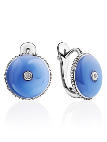 Romantic Blue Enamel Diamond Earrings The Heritage, image 