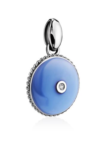 Round Silver Pendant With Diamond And Enamel The Heritage, image , picture 3