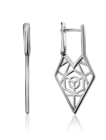 Geometric Laced Silver Earrings The Sacral, image 