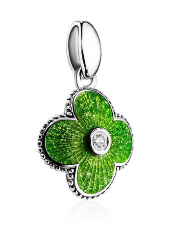 Enamel Clover Shaped Pendant With Crystal The Heritage, image , picture 3