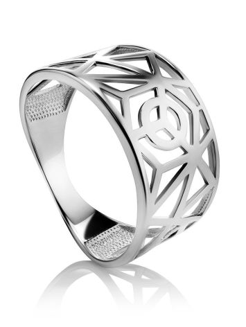 Laced Silver Band Ring The Sacral, Ring Size: 8.5 / 18.5, image 