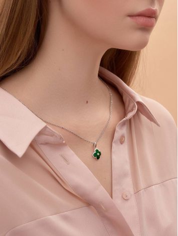 Green Enamel Floral Pendant With Diamond The Heritage, image , picture 5