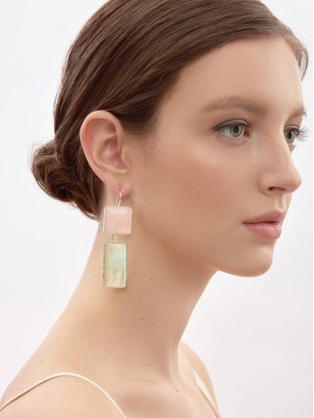 Cute Green & Pink Mismatched Drop Earrings The Bella Terra, image , picture 5