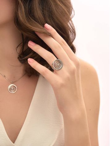 Silver Cocktail Ring With Crystal The Enigma, Ring Size: 6.5 / 17, image , picture 5