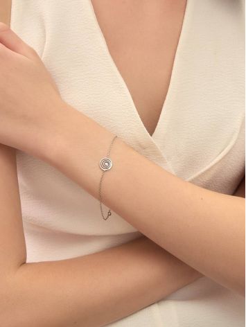 Amazing Silver Bracelet With Spiral Design Detail The Enigma Collection, Length: 19, image , picture 5