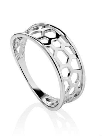 Laced Silver Band Ring The Sacral, Ring Size: 7 / 17.5, image 