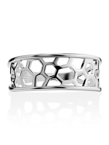 Laced Silver Band Ring The Sacral, Ring Size: 7 / 17.5, image , picture 3