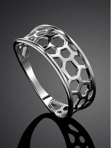 Laced Silver Band Ring The Sacral, Ring Size: 7 / 17.5, image , picture 2
