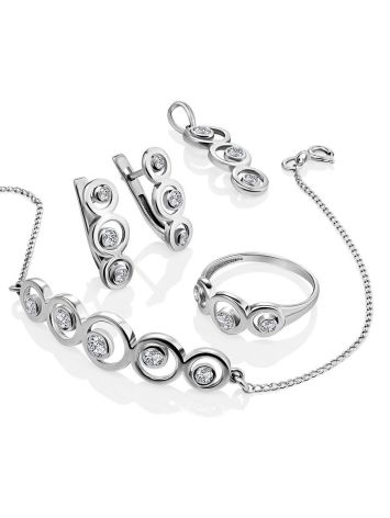 Silver Chain Bracelet With Geometric Central Part, image , picture 5