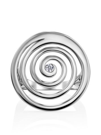 Silver Cocktail Ring With Crystal The Enigma, Ring Size: 6.5 / 17, image , picture 3