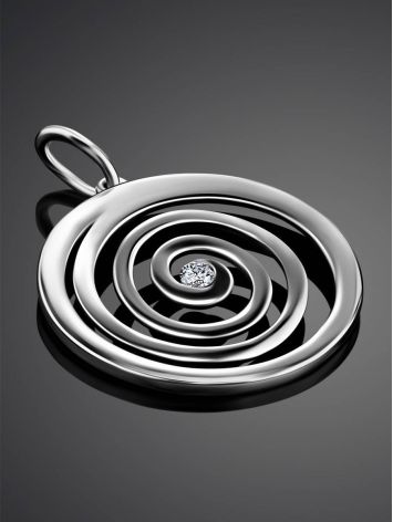 Spiral Design Silver Pendant With Crystal The Enigma, image , picture 2