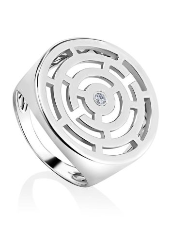 Silver Labyrinth Ring The Enigma, Ring Size: 7 / 17.5, image 