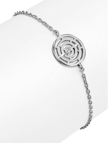 Sterling Silver Bracelet With Crystal The Enigma Collection, Length: 17, image , picture 3