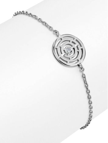 Sterling Silver Bracelet With Crystal The Enigma Collection, Length: 19, image , picture 3