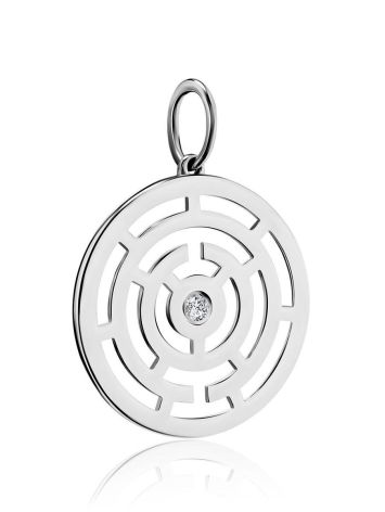 Round Labyrinth Design Silver Pendant The Enigma, image , picture 4