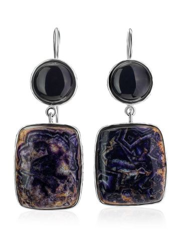 Purple Marble Effect Drop Cocktail Earrings The Bella Terra, image , picture 3