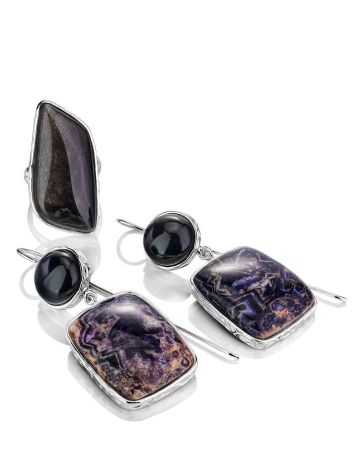 Purple Marble Effect Drop Cocktail Earrings The Bella Terra, image , picture 5