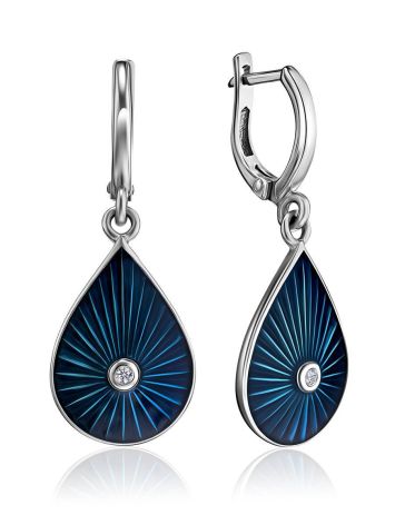 Silver Drop Shaped Dangles With Enamel And Diamonds The Heritage, image 