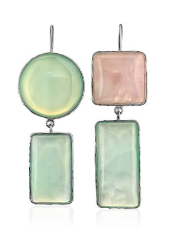 Cute Green & Pink Mismatched Drop Earrings The Bella Terra, image , picture 3