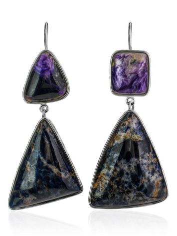 Purple Ombre Mismatched Drop Earrings The Bella Terra, image , picture 4