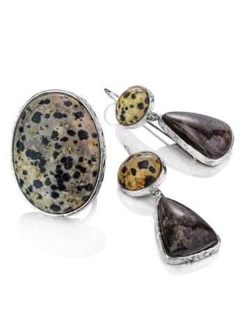Stunning Speckled Stone Cocktail Ring The Bella Terra, Ring Size: 8 / 18, image , picture 7
