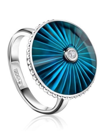 Glossy Enamel Diamond Ring The Heritage, Ring Size: 8 / 18, image 
