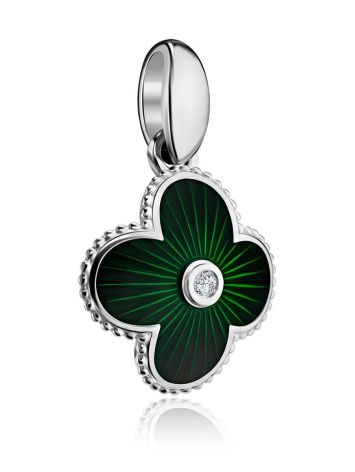 Green Enamel Floral Pendant With Diamond The Heritage, image , picture 3