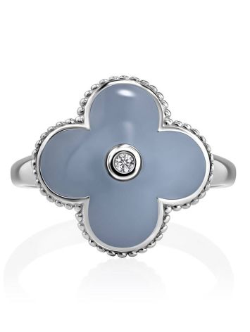 Enamel Floral Ring With Diamond The Heritage, Ring Size: 6 / 16.5, image , picture 3