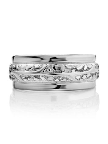 Textured Silver Band Ring, Ring Size: 6 / 16.5, image , picture 3