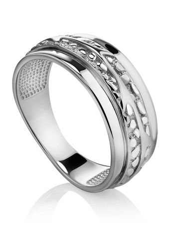 Textured Silver Band Ring, Ring Size: 7 / 17.5, image 