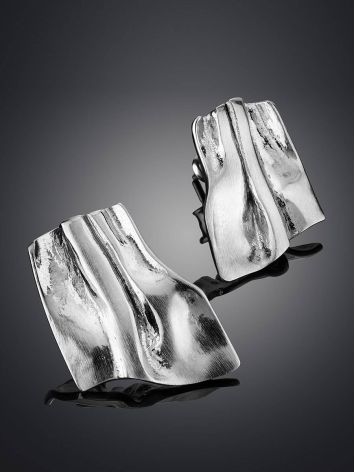 Stylish Modern Silver Earrings The Liquid, image , picture 2