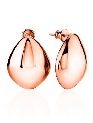 Statement Rose Gold Plated Silver TearDrop Earrings The Liquid, image 