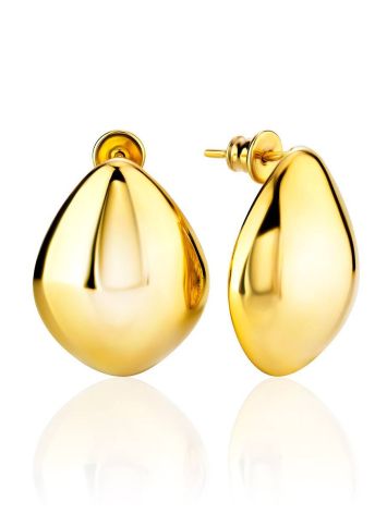 Statement 18ct Gold on Sterling Silver Teardrop Earrings The Liquid, image 