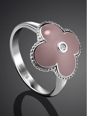 Romantic Clover Shaped Enamel Ring With Diamond The Heritage, Ring Size: 5.5 / 16, image , picture 2