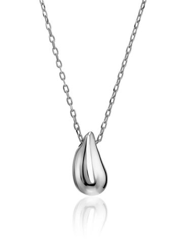 Fabulous Sterling Silver Teardrop Pendant Necklace The Liquid, image 
