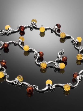 Chic Silver Amber Necklace The Leia, Length: 47, image , picture 2