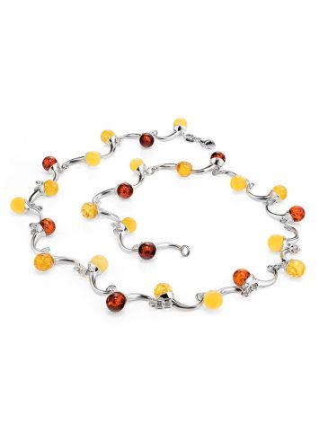 Chic Silver Amber Necklace The Leia, Length: 47, image , picture 4