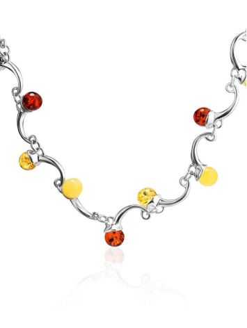 Chic Silver Amber Necklace The Leia, Length: 47, image 